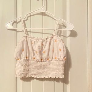 Cropped floral shirt